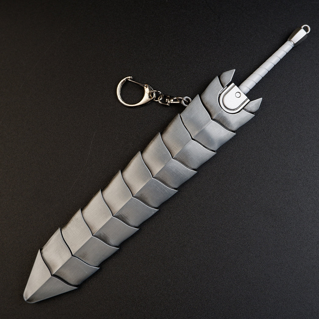 Berserk Guts Dragon Slayer Greatsword 17cm Metal Keychain with Scabbard – Zinc Alloy Anime Replica Collectible