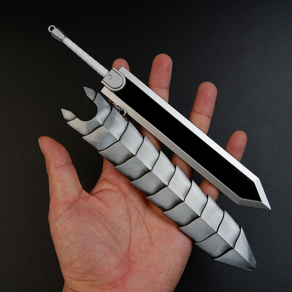 Berserk Guts Dragon Slayer Greatsword 17cm Metal Keychain with Scabbard – Zinc Alloy Anime Replica Collectible