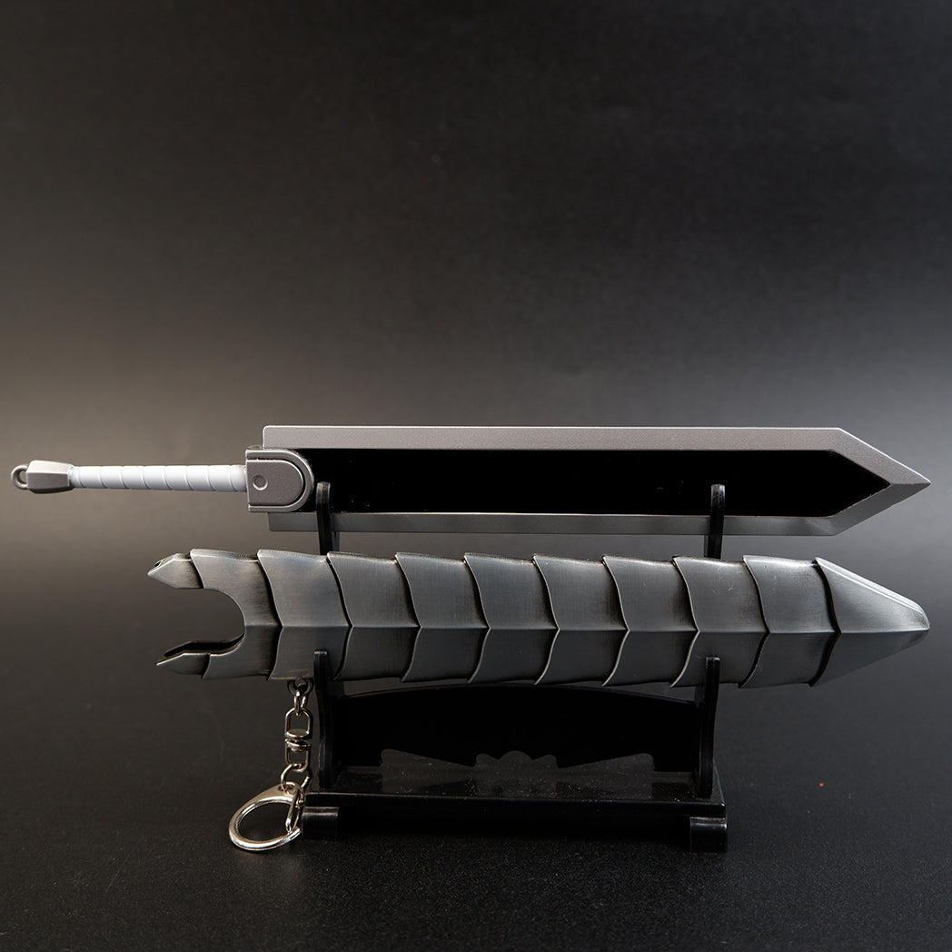 Berserk Guts Dragon Slayer Greatsword 17cm Metal Keychain with Scabbard – Zinc Alloy Anime Replica Collectible