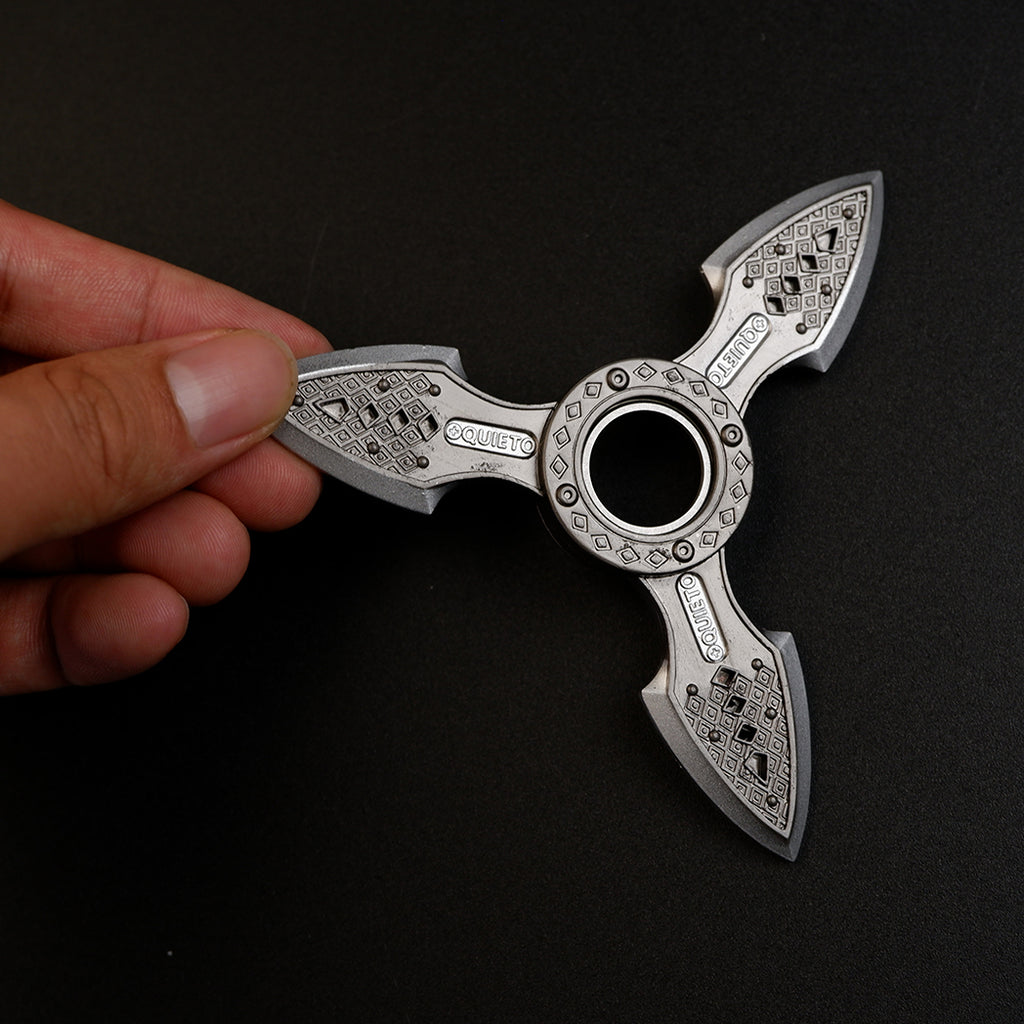 Apex Legends Wraith Heirloom Shuriken Fidget Spinner - Premium Metal Three-Blade Gyro Toy Model, Antique Engraved & Cyber Neon Styles for Gamers