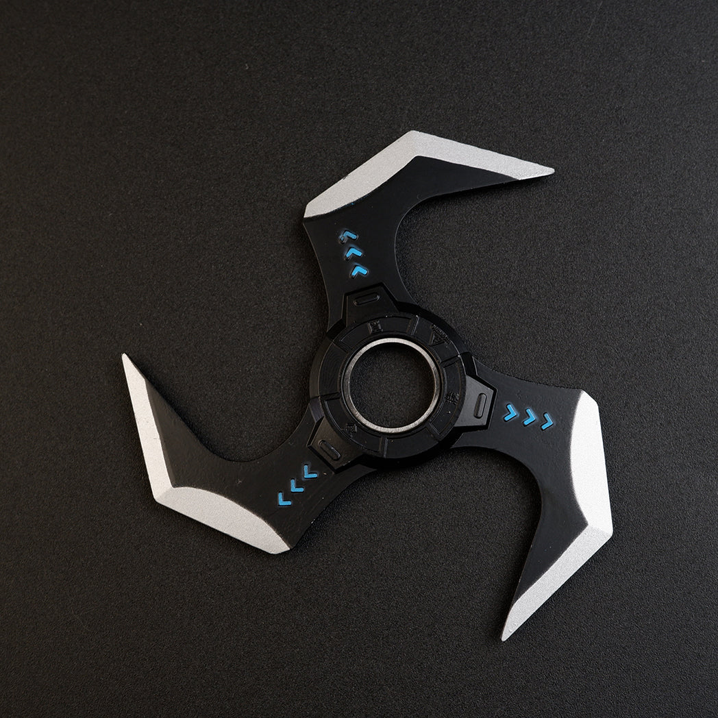 Apex Legends Wraith Heirloom Shuriken Fidget Spinner - Premium Metal Three-Blade Gyro Toy Model, Antique Engraved & Cyber Neon Styles for Gamers