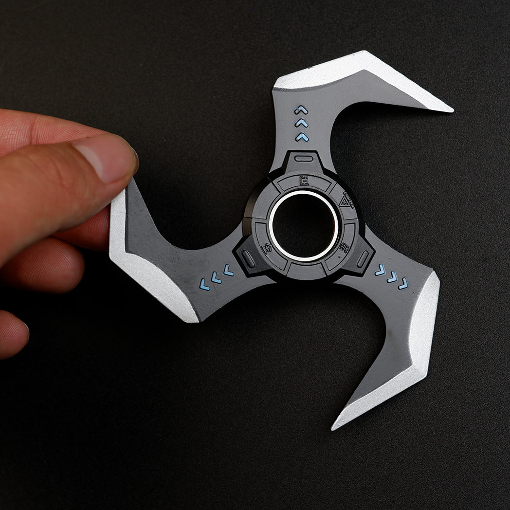 Apex Legends Wraith Heirloom Shuriken Fidget Spinner - Premium Metal Three-Blade Gyro Toy Model, Antique Engraved & Cyber Neon Styles for Gamers