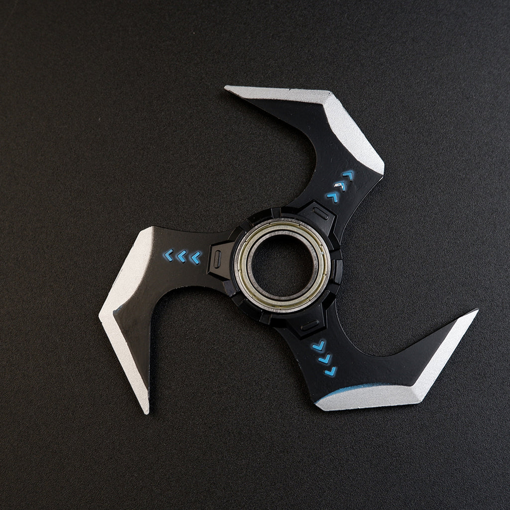 Apex Legends Wraith Heirloom Shuriken Fidget Spinner - Premium Metal Three-Blade Gyro Toy Model, Antique Engraved & Cyber Neon Styles for Gamers