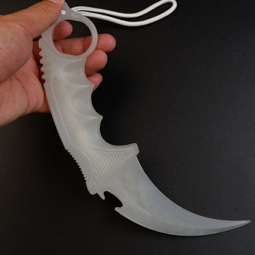 CS2 CS:GO Karambit Glow in the Dark 19cm Practice Trainer – Luminous Eco-Resin Blunt Flip Toy Collectible