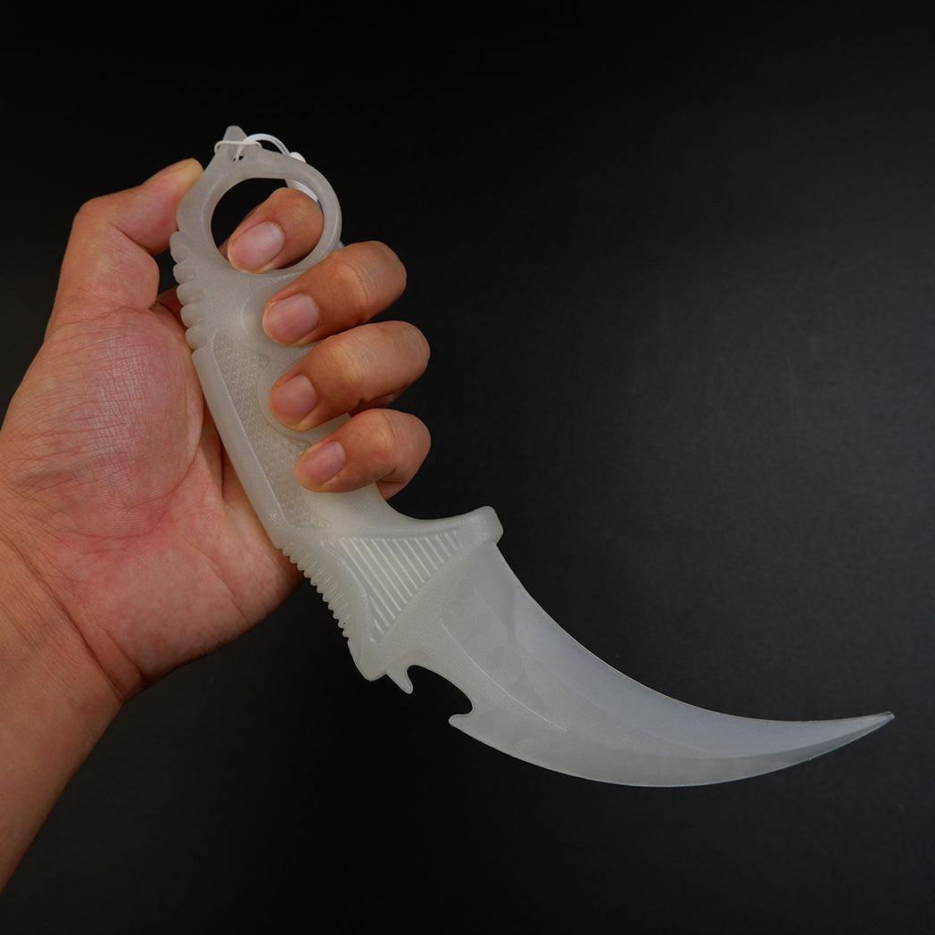 CS2 CS:GO Karambit Glow in the Dark 19cm Practice Trainer – Luminous Eco-Resin Blunt Flip Toy Collectible