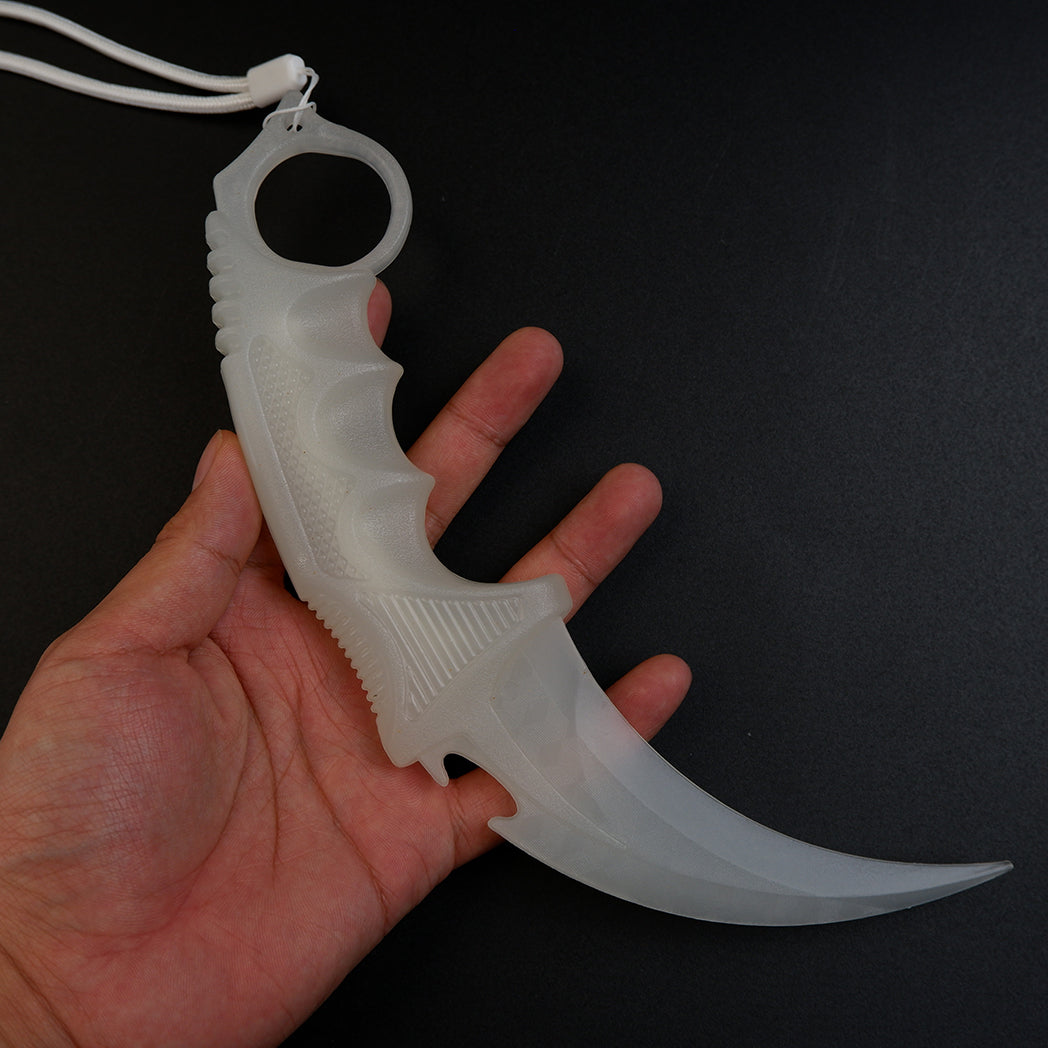 CS2 CS:GO Karambit Glow in the Dark 19cm Practice Trainer – Luminous Eco-Resin Blunt Flip Toy Collectible