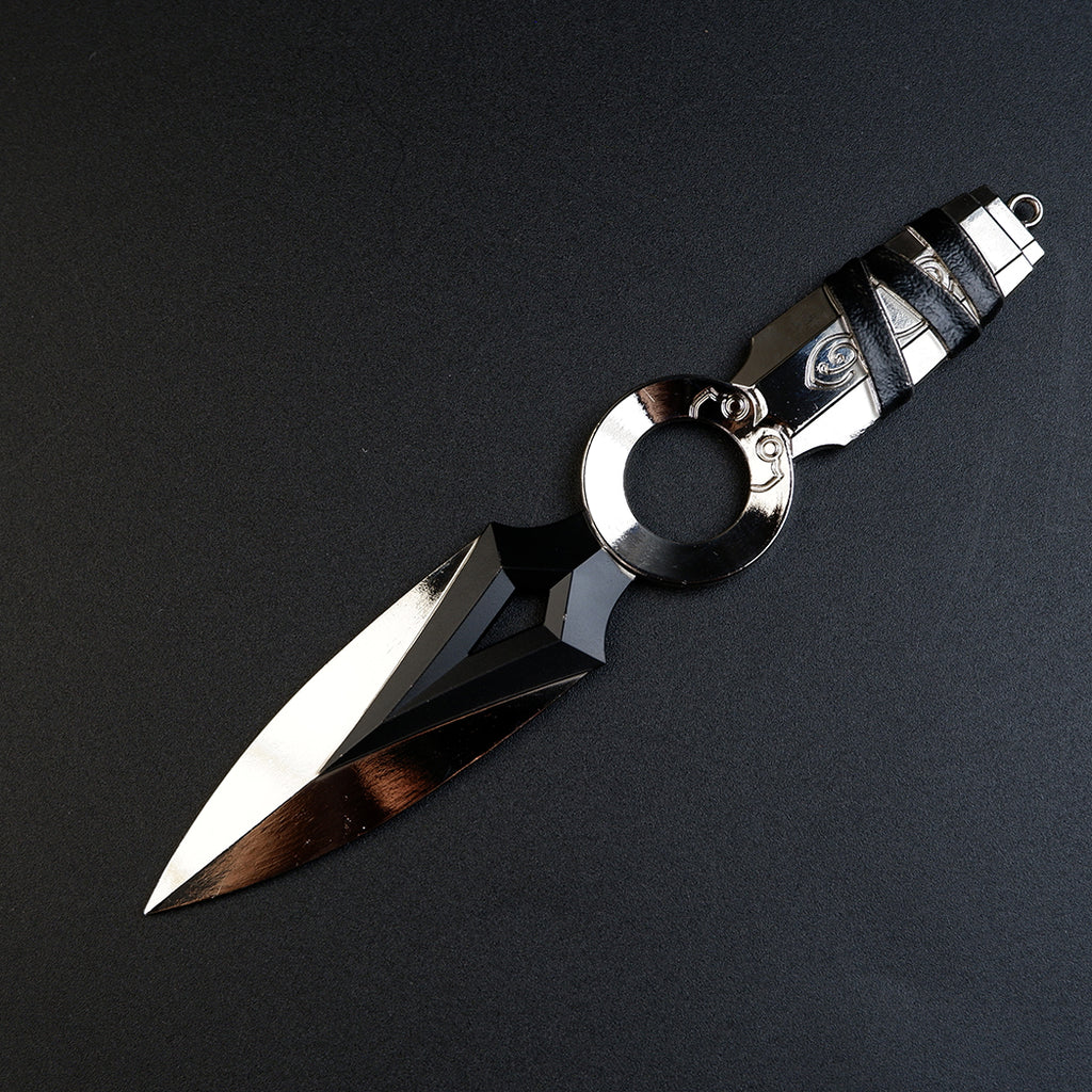 Valorant Jett Kunai 17cm Mirror Chrome Metal Replica – Zinc Alloy Dual-Tone Throwing Knife Collectible