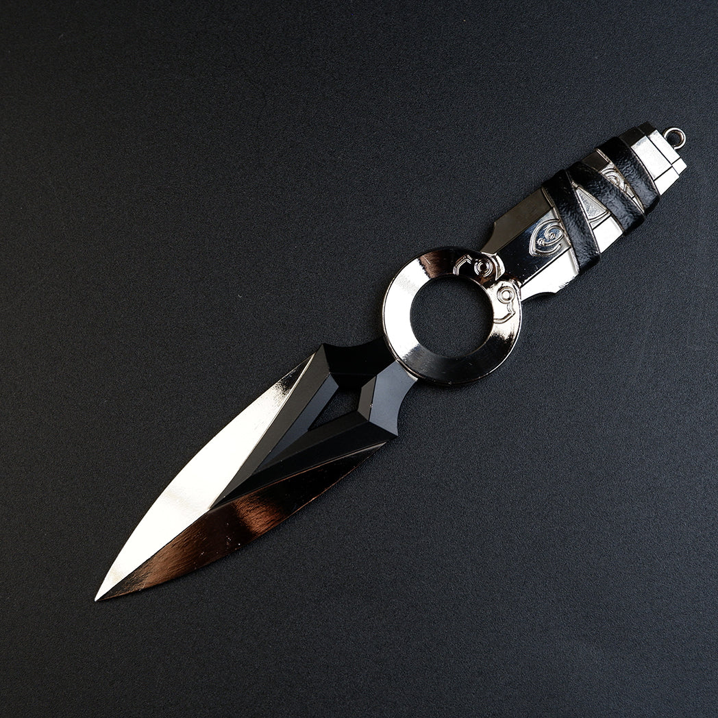 Valorant Jett Kunai 17cm Mirror Chrome Metal Replica – Zinc Alloy Dual-Tone Throwing Knife Collectible