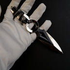 Valorant Jett Kunai 17cm Mirror Chrome Metal Replica – Zinc Alloy Dual-Tone Throwing Knife Collectible
