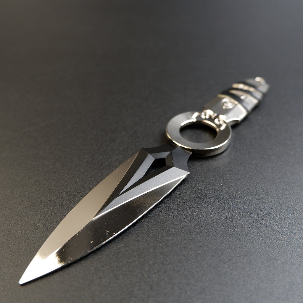 Valorant Jett Kunai 17cm Mirror Chrome Metal Replica – Zinc Alloy Dual-Tone Throwing Knife Collectible
