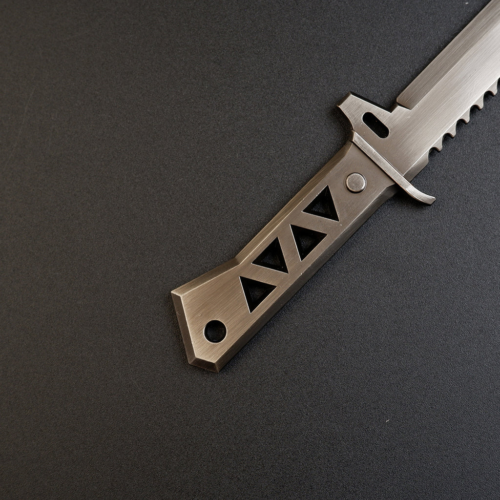 Valorant Reaver Knife 18cm Brushed Gunmetal Metal Replica – Zinc Alloy Dark Gothic Dagger Collectible