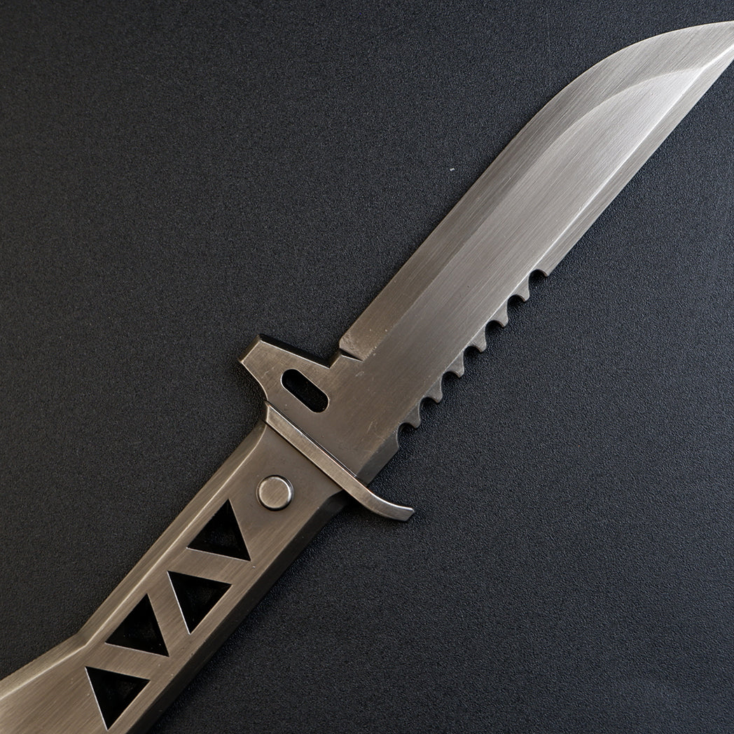Valorant Reaver Knife 18cm Brushed Gunmetal Metal Replica – Zinc Alloy Dark Gothic Dagger Collectible