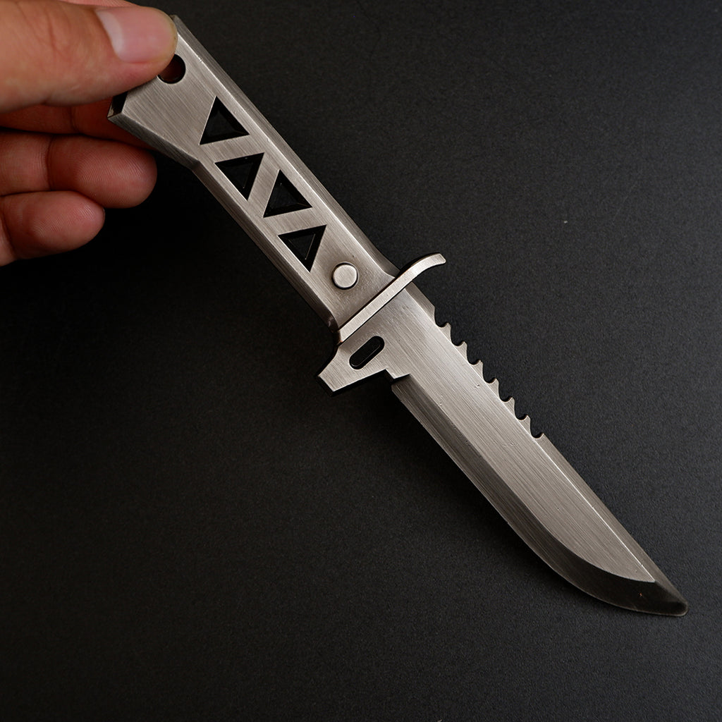 Valorant Reaver Knife 18cm Brushed Gunmetal Metal Replica – Zinc Alloy Dark Gothic Dagger Collectible
