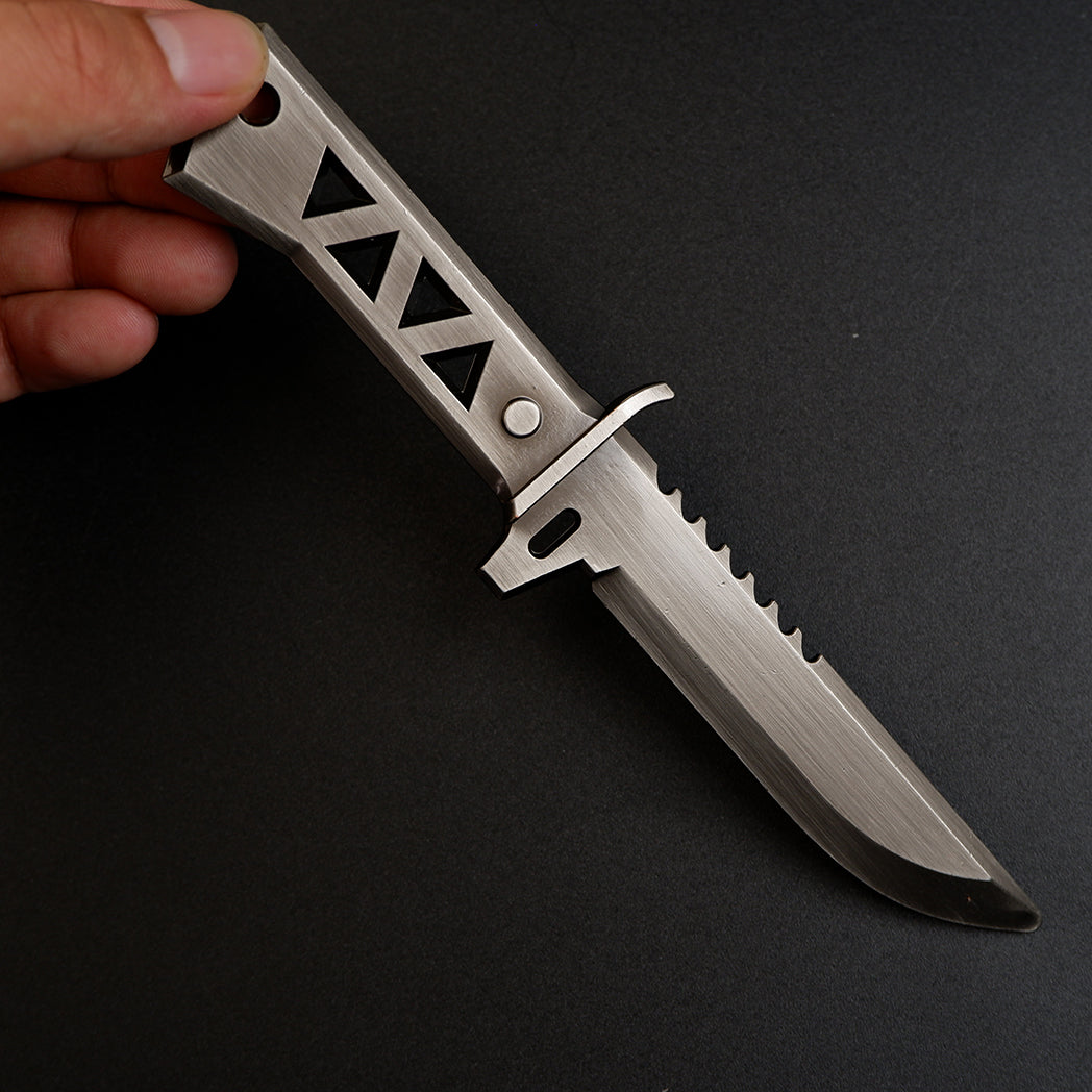 Valorant Reaver Knife 18cm Brushed Gunmetal Metal Replica – Zinc Alloy Dark Gothic Dagger Collectible