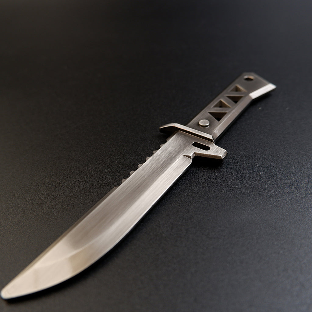 Valorant Reaver Knife 18cm Brushed Gunmetal Metal Replica – Zinc Alloy Dark Gothic Dagger Collectible