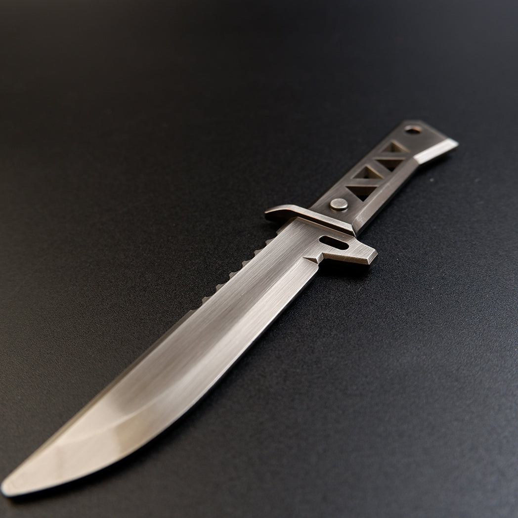 Valorant Reaver Knife 18cm Brushed Gunmetal Metal Replica – Zinc Alloy Dark Gothic Dagger Collectible