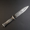 Valorant Xenohunter Knife 19cm Tiger Embossed Metal Replica – Zinc Alloy Antique Gunmetal Tactical Dagger Collectible