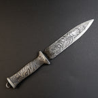 Valorant Xenohunter Knife 19cm Tiger Embossed Metal Replica – Zinc Alloy Antique Gunmetal Tactical Dagger Collectible