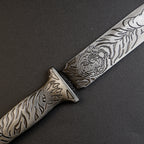 Valorant Xenohunter Knife 19cm Tiger Embossed Metal Replica – Zinc Alloy Antique Gunmetal Tactical Dagger Collectible