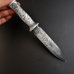 Valorant Xenohunter Knife 19cm Tiger Embossed Metal Replica – Zinc Alloy Antique Gunmetal Tactical Dagger Collectible