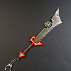 World of Warcraft Corrupted Ashbringer 22cm Metal Keychain – Zinc Alloy Skull Pommel Green Rune Greatsword Collectible