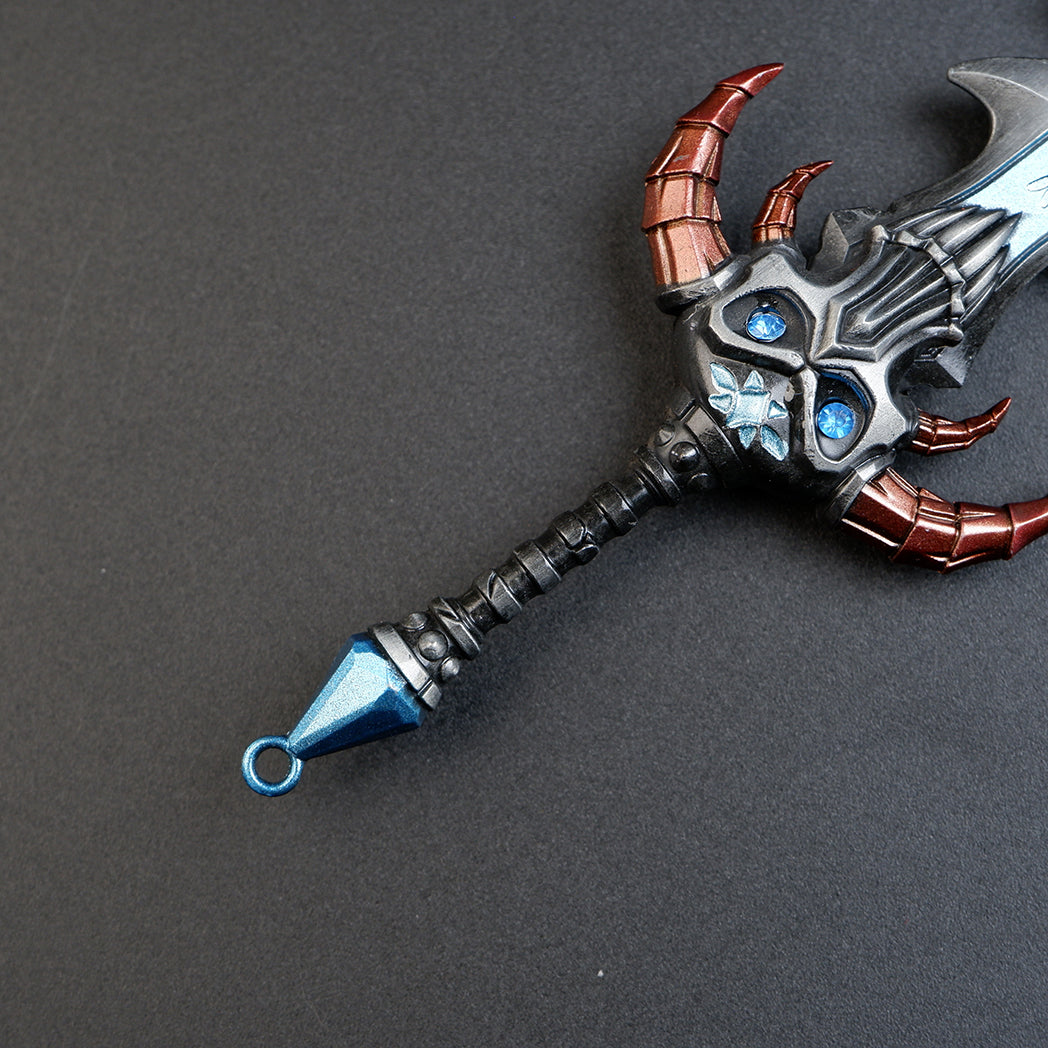 World of Warcraft Frostmourne 22cm Metal Replica – Zinc Alloy Lich King Arthas Blue Rune Greatsword Collectible