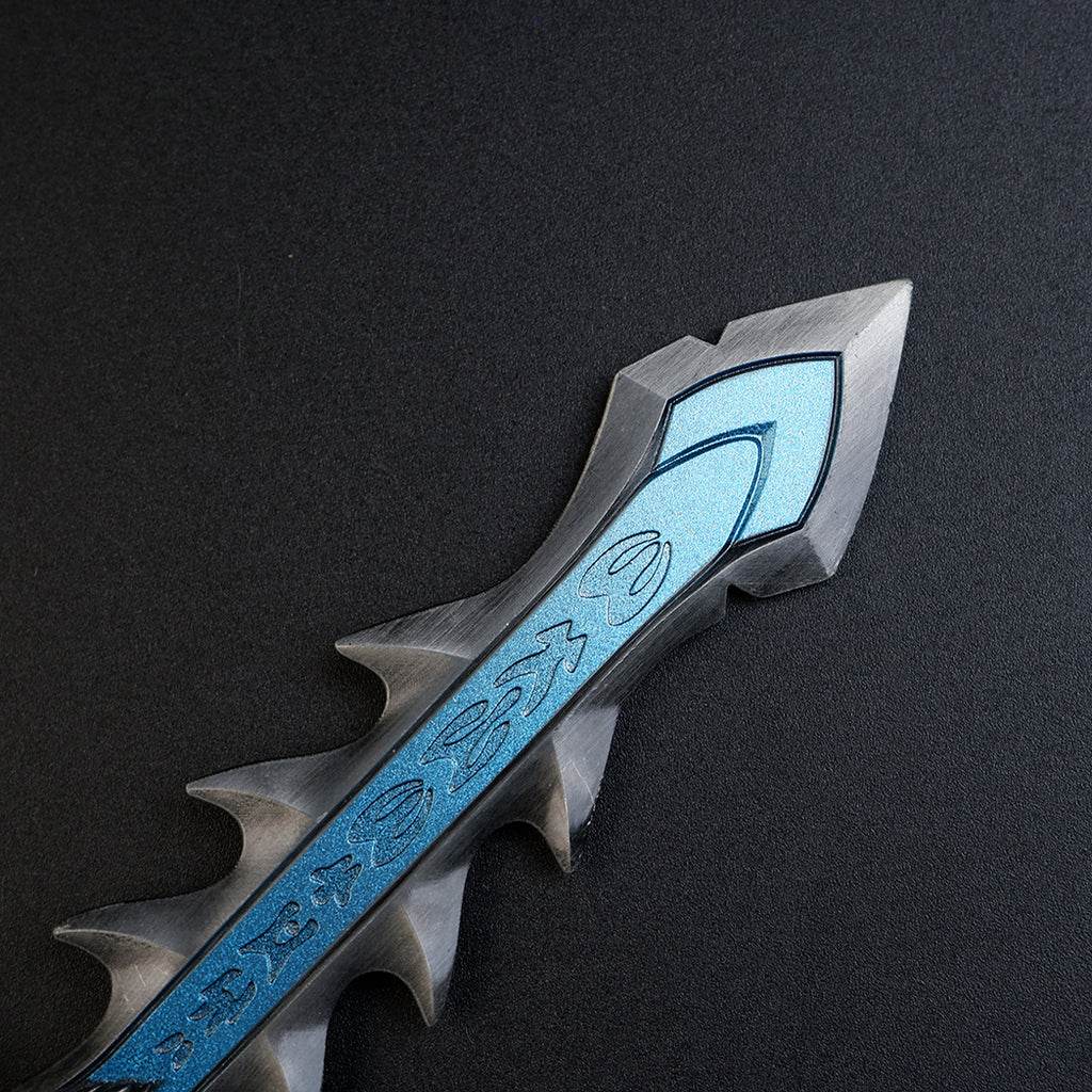 World of Warcraft Frostmourne 22cm Metal Replica – Zinc Alloy Lich King Arthas Blue Rune Greatsword Collectible