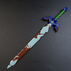 The Legend of Zelda Tears of the Kingdom Decayed Master Sword Metal Replica with Display Base - 8.7" Corrupted Broken Broken Blade Toy Model Figure for Gamers