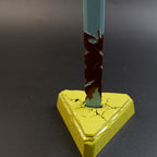 The Legend of Zelda Tears of the Kingdom Decayed Master Sword Metal Replica with Display Base - 8.7" Corrupted Broken Broken Blade Toy Model Figure for Gamers