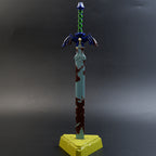 The Legend of Zelda Tears of the Kingdom Decayed Master Sword Metal Replica with Display Base - 8.7" Corrupted Broken Broken Blade Toy Model Figure for Gamers