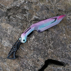 CS2 CS:GO Fade Style Folding Knife – Rainbow Chroma Iridescent Blade 3D Geometric Matrix EDC Collector Prop