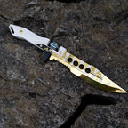 Valorant Sovereign Folding Pocket Knife – Luxury Mirror Gold & White Tactical EDC Collectible Toy Model with Spinning Energy Core