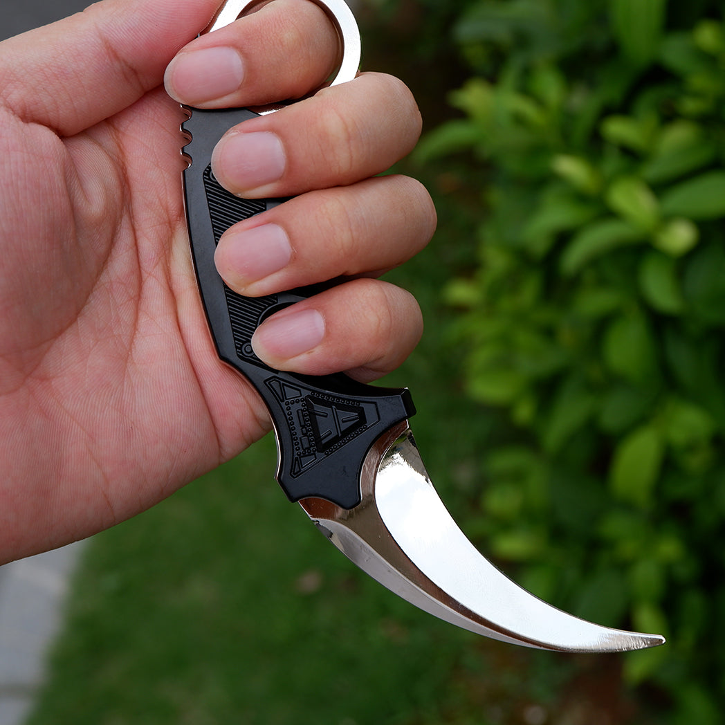 Valorant Sovereign Folding Knife 19.5cm – Mirror Gold CNC Hollow Blade Spinning Energy Core White Handle EDC Prop