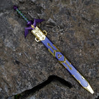The Legend of Zelda Master Sword Replica – Mirror Blue Blade & Purple Scabbard | Metal Triforce Collectible