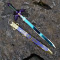 The Legend of Zelda Master Sword Replica – Mirror Blue Blade & Purple Scabbard | Metal Triforce Collectible