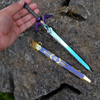The Legend of Zelda Master Sword Replica – Mirror Blue Blade & Purple Scabbard | Metal Triforce Collectible