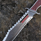 Honkai Star Rail Trailblazer Tactical Knife – Brushed Silver & Crimson Bowie Knife Replica | Metal EDC Collectible