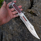 Honkai Star Rail Trailblazer Tactical Knife – Brushed Silver & Crimson Bowie Knife Replica | Metal EDC Collectible