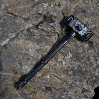 World of Warcraft Doomhammer Replica – Brushed Gunmetal Paladin Artifact with Engraved Wolf Crest | Metal Gaming Collectible