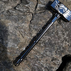 World of Warcraft Doomhammer Replica – Brushed Gunmetal Paladin Artifact with Engraved Wolf Crest | Metal Gaming Collectible