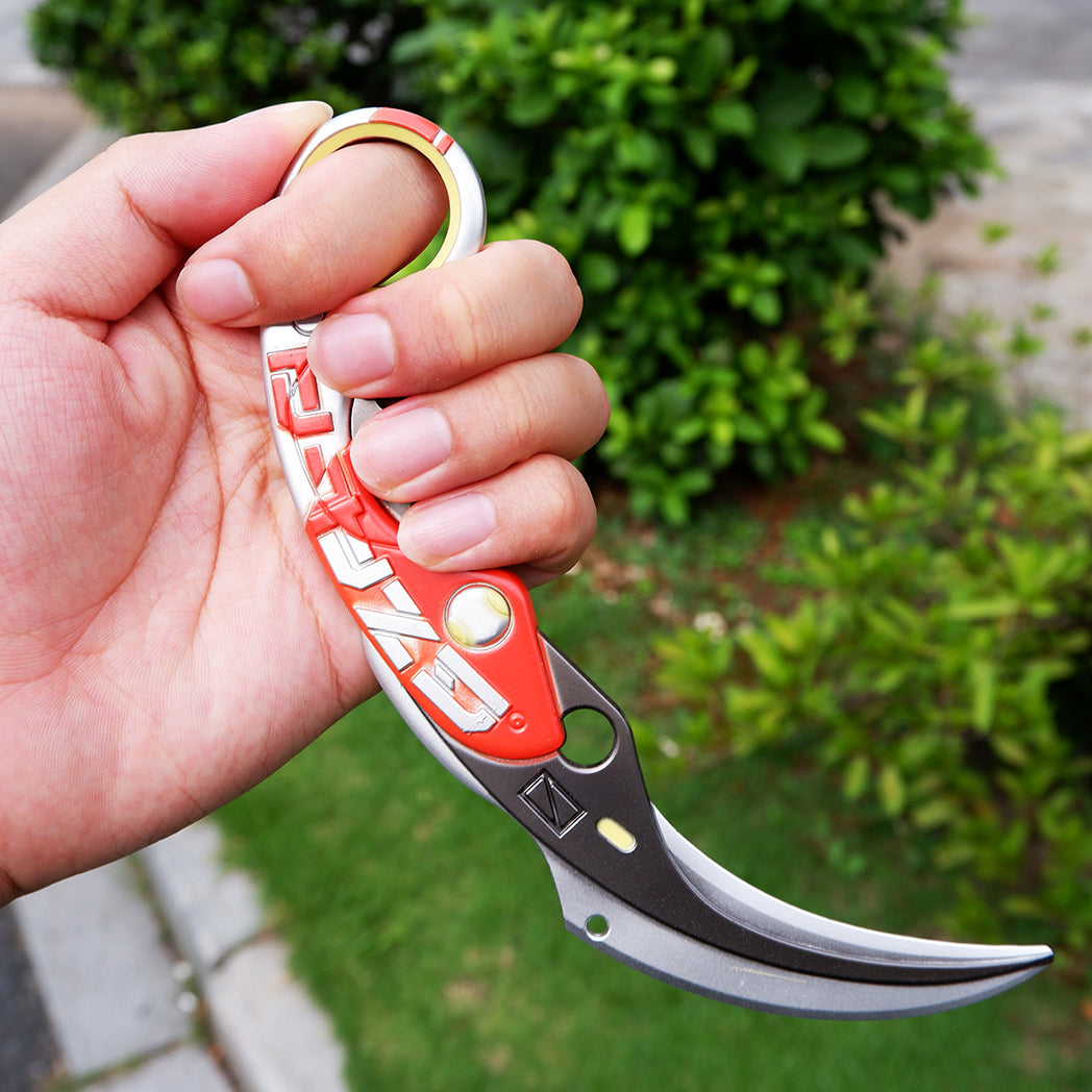 Valorant Ion Karambit Metal Knife Replica – Sci-Fi Blunt Blade | Gaming Cosplay Prop Collectible
