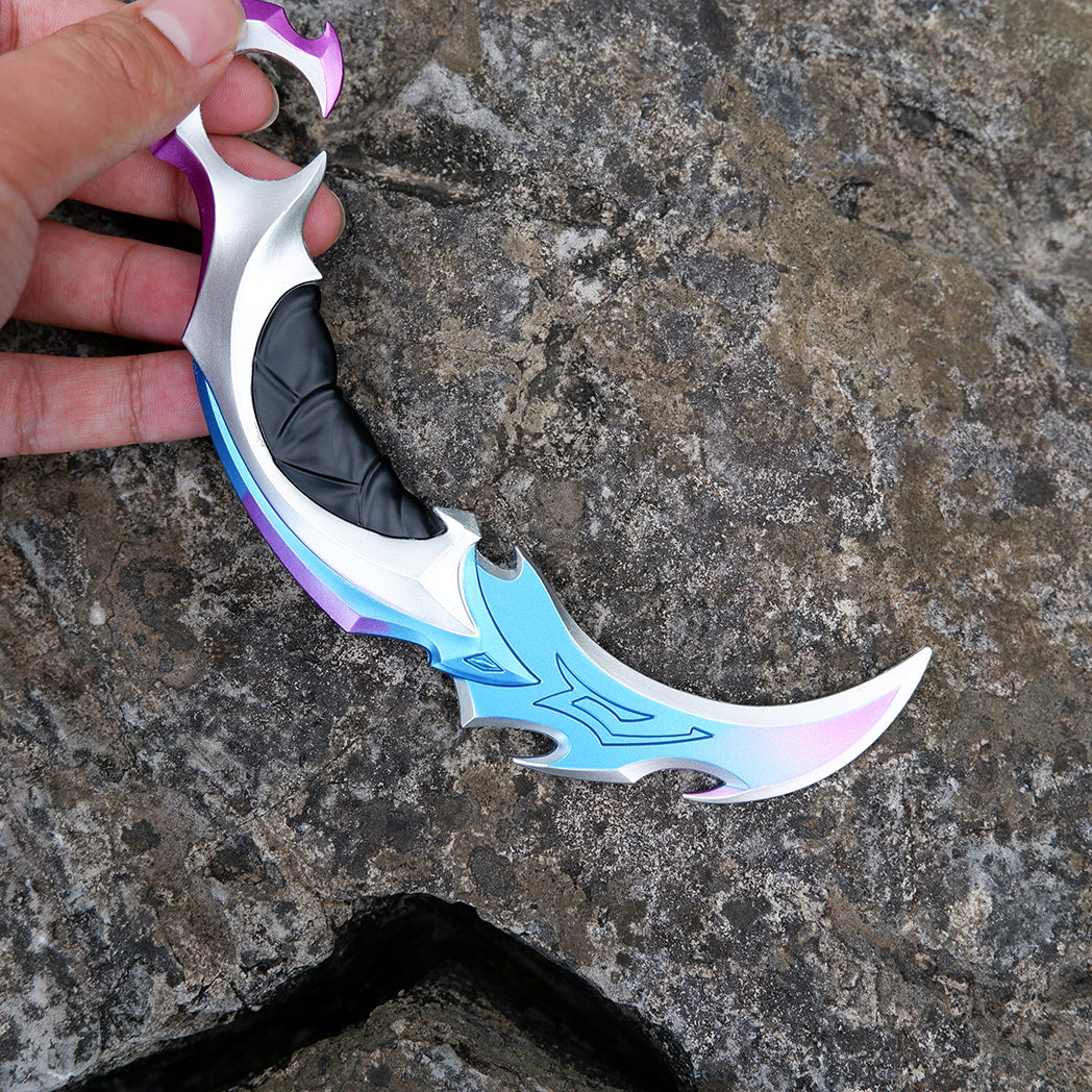 Valorant Reaver Karambit Metal Knife Replica – Gothic Blunt Blade | Gaming Cosplay Prop Collectible