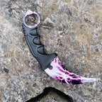 CS2 Karambit Metal Knife Replica – Purple Lightning Strike | Gaming Cosplay Prop Blunt Blade Collectible