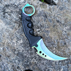 CS2 Karambit Metal Knife Replica – Rainbow Marble Fade | Gaming Cosplay Prop Blunt Blade Collectible