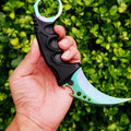 CS2 Karambit Metal Knife Replica – Rainbow Marble Fade | Gaming Cosplay Prop Blunt Blade Collectible