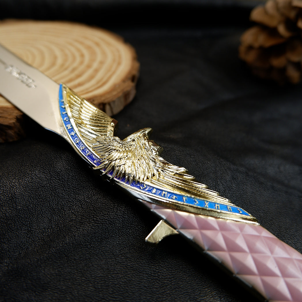 Valorant Champions Angel Knife 22cm Metal Replica with Glacier Stand – Zinc Alloy Gold or Black Angel Wing Dagger Collectible