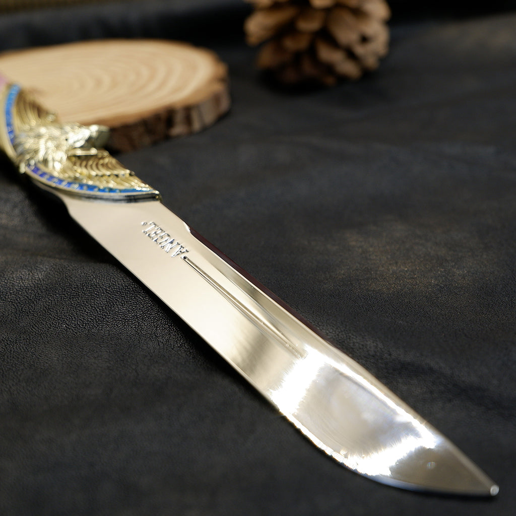Valorant Champions Angel Knife 22cm Metal Replica with Glacier Stand – Zinc Alloy Gold or Black Angel Wing Dagger Collectible