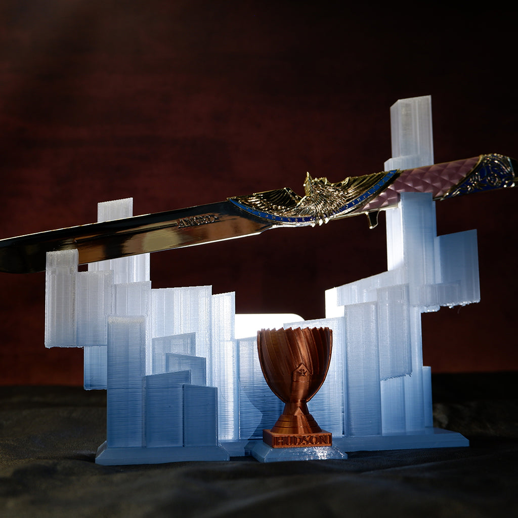 Valorant Champions Angel Knife 22cm Metal Replica with Glacier Stand – Zinc Alloy Gold or Black Angel Wing Dagger Collectible