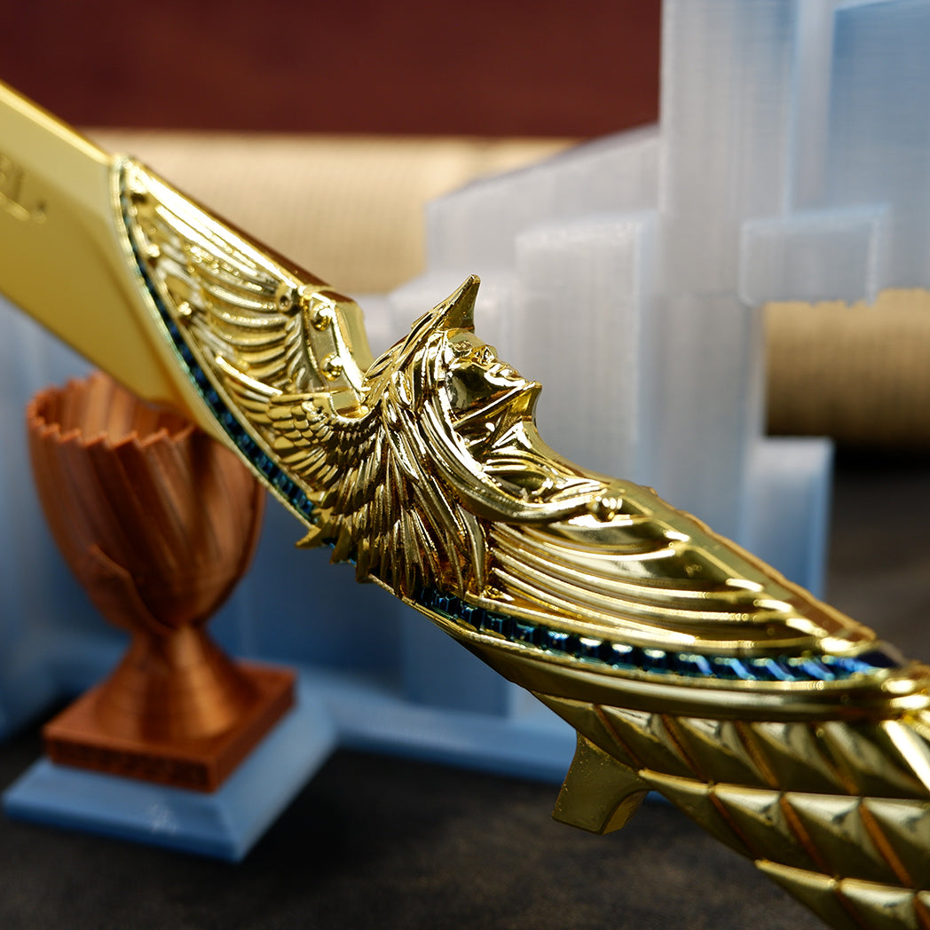 Valorant Champions Angel Knife 22cm Metal Replica with Glacier Stand – Zinc Alloy Gold or Black Angel Wing Dagger Collectible