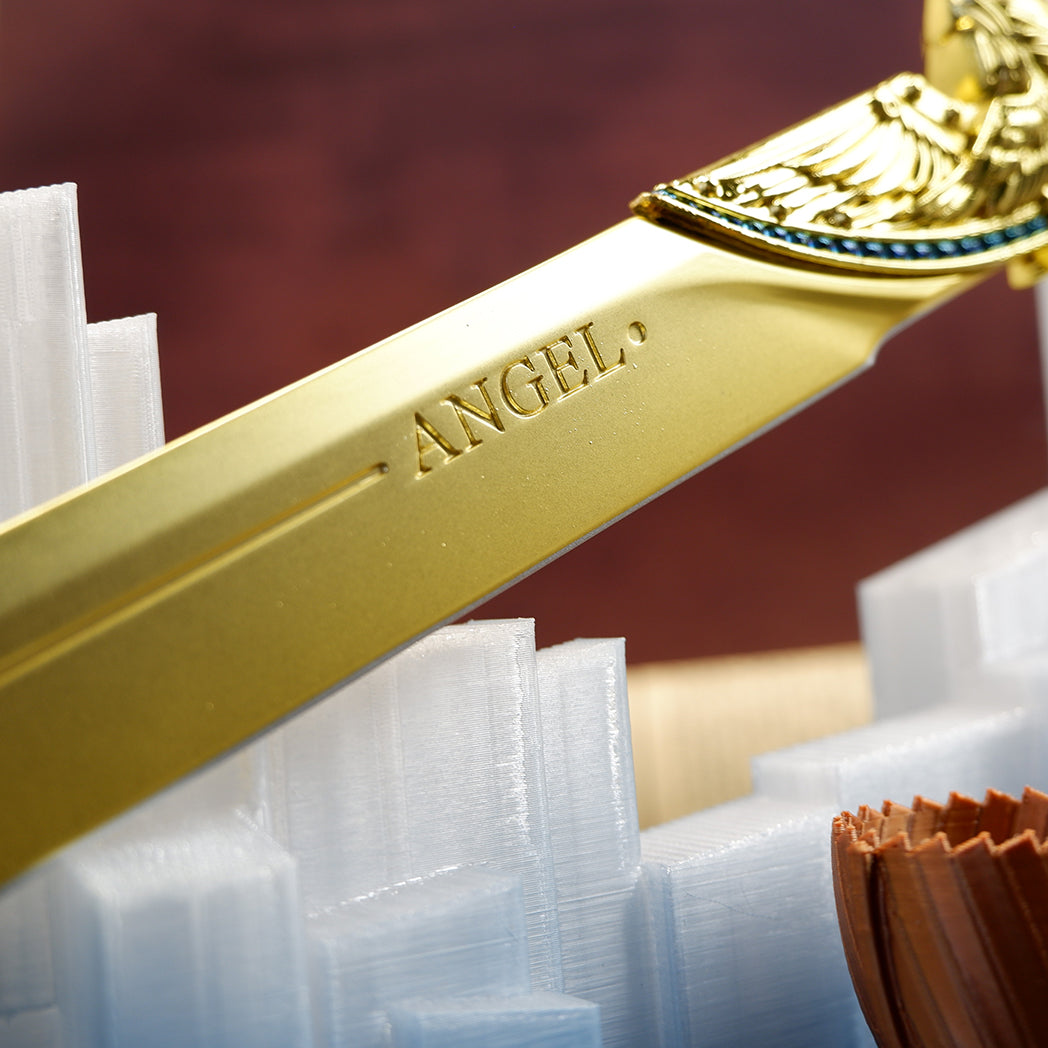 Valorant Champions Angel Knife 22cm Metal Replica with Glacier Stand – Zinc Alloy Gold or Black Angel Wing Dagger Collectible